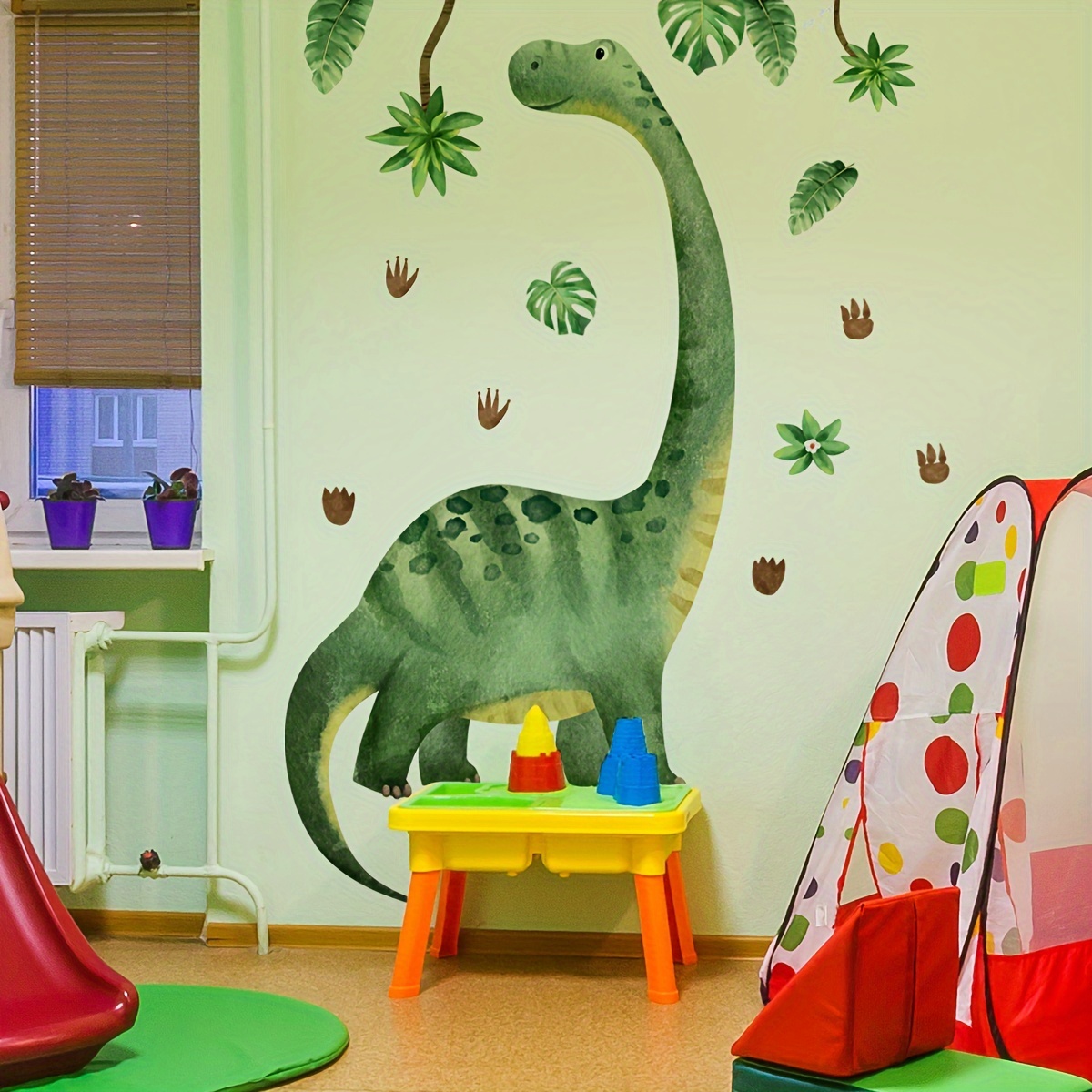 3pcs large dinosaur turtle shell footprint home decor wall stickers