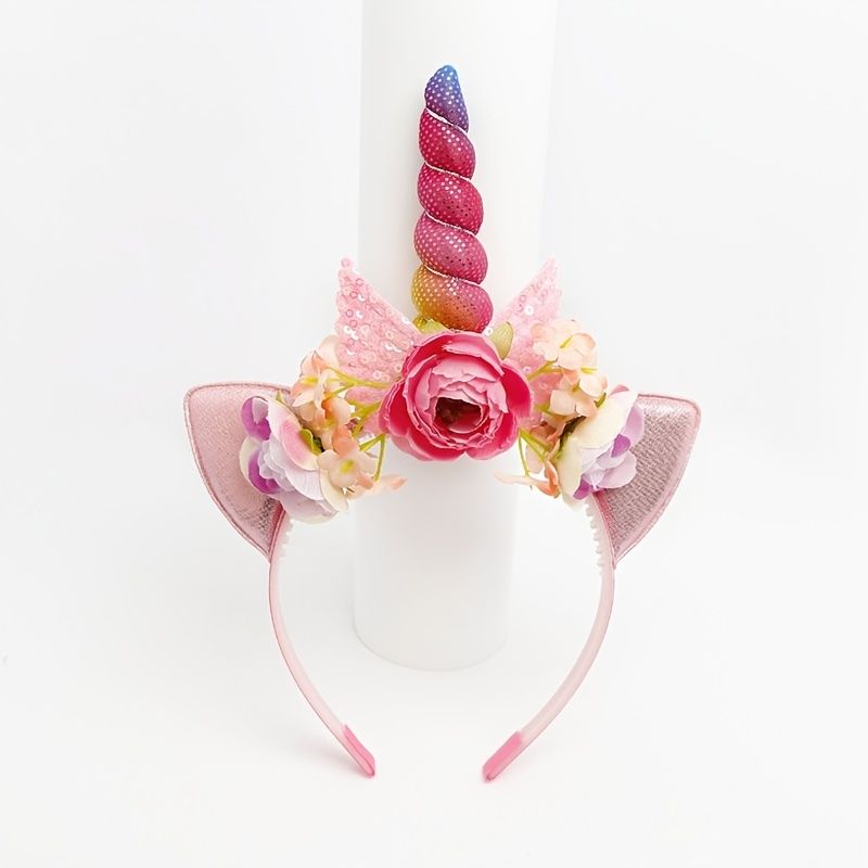 New Unicorn Headband Angel Wing Butterfly Real Flower Headband Holiday  Headdress Cat Ear Imitation Hair Accessories - Toys & Games - Temu