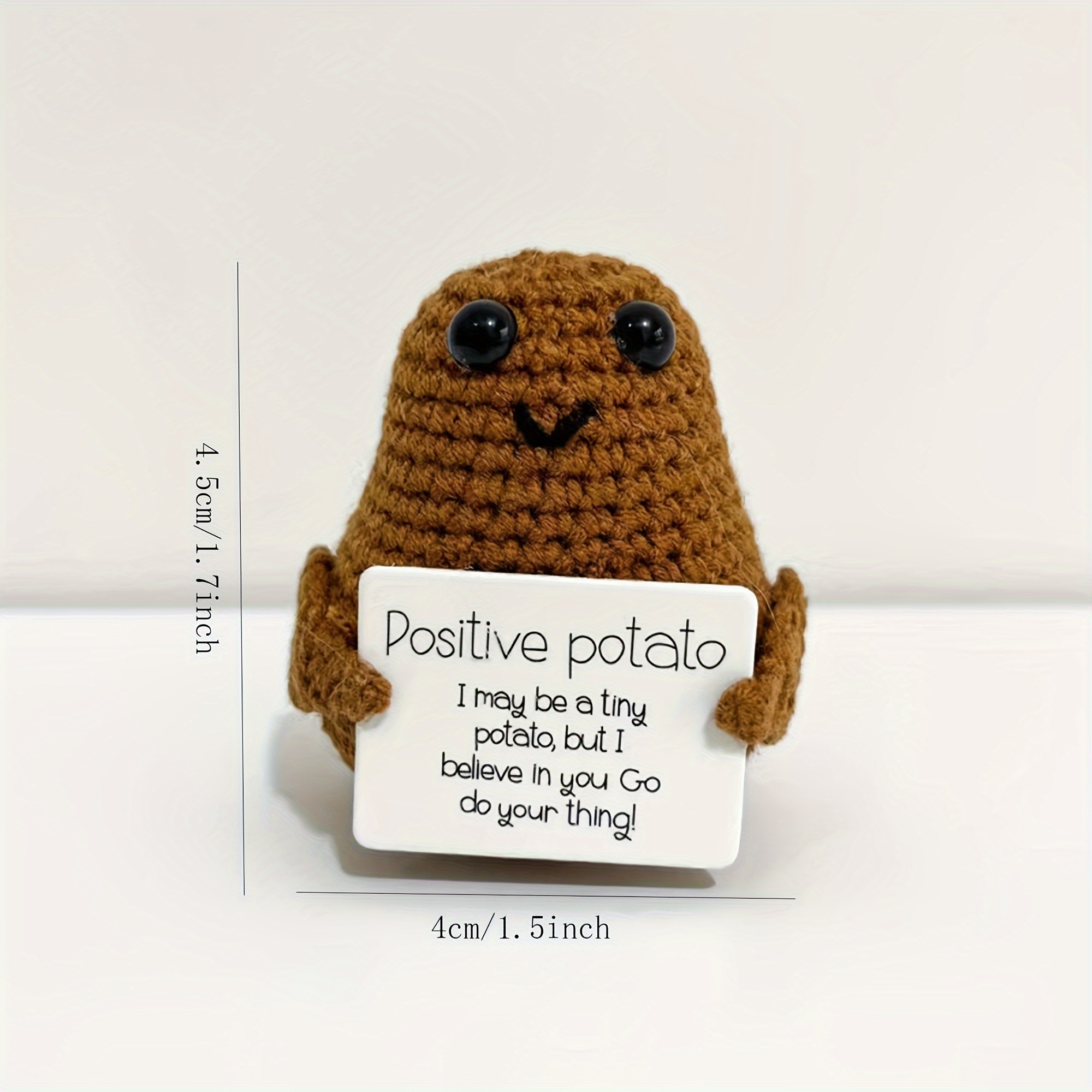  Positive Potato, 2 Inch Funny Positive Potato Gift Cute  Creative Knitted Crochet Positive Potato Interesting Wool Potato Doll Toy  For Party Decorations Birthday Encouragement