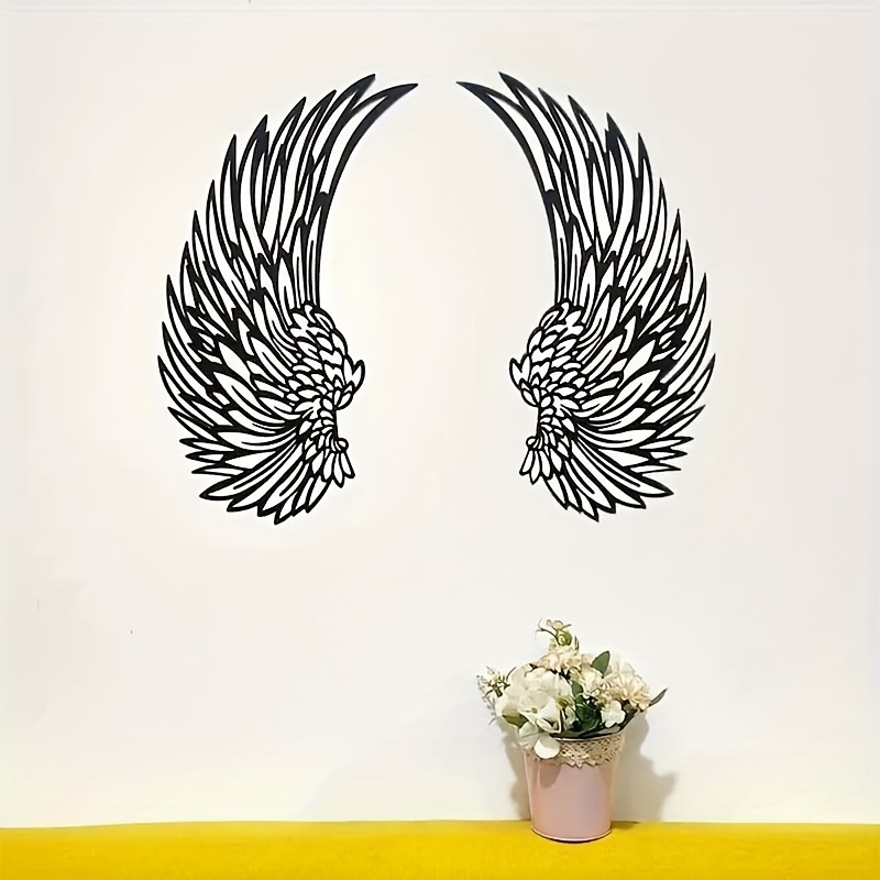 

2pcs Decorative Wings For Wall, Wings Metal Wall Sculpture Wings Wall Art, Wall Sculptures Wall Hanging Decoration For Living Room, Bedroom, Dining Room, Yard Art Decor