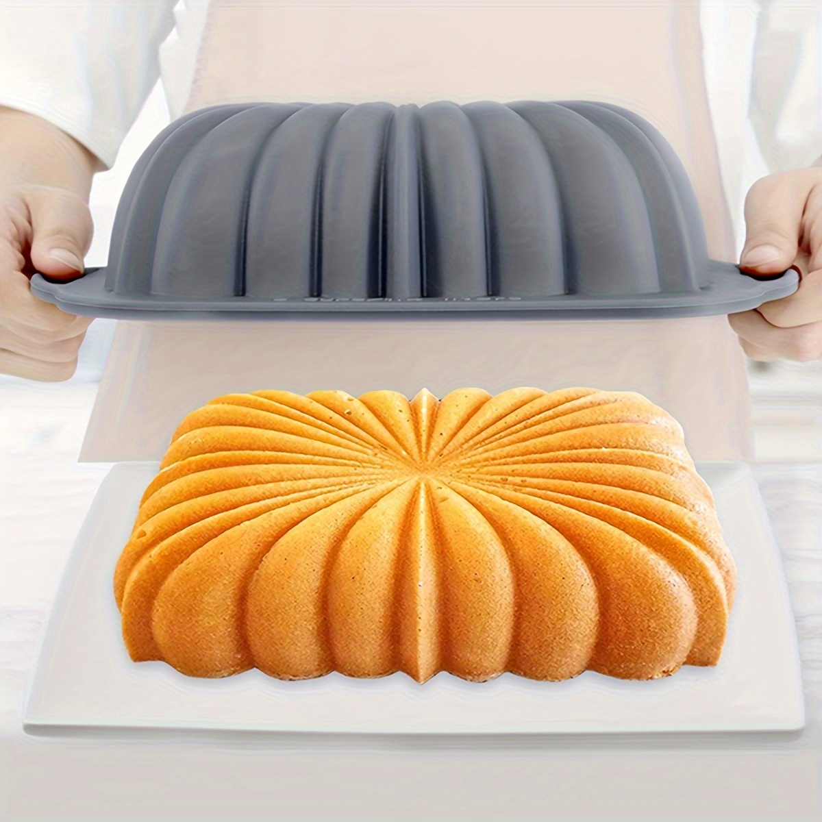 1pc flower rectangle cake pan 10 94x6 45 silicone baking cake mold baking   accessories baking tools kitchen gadgets kitchen accessories home kitchen items details 0