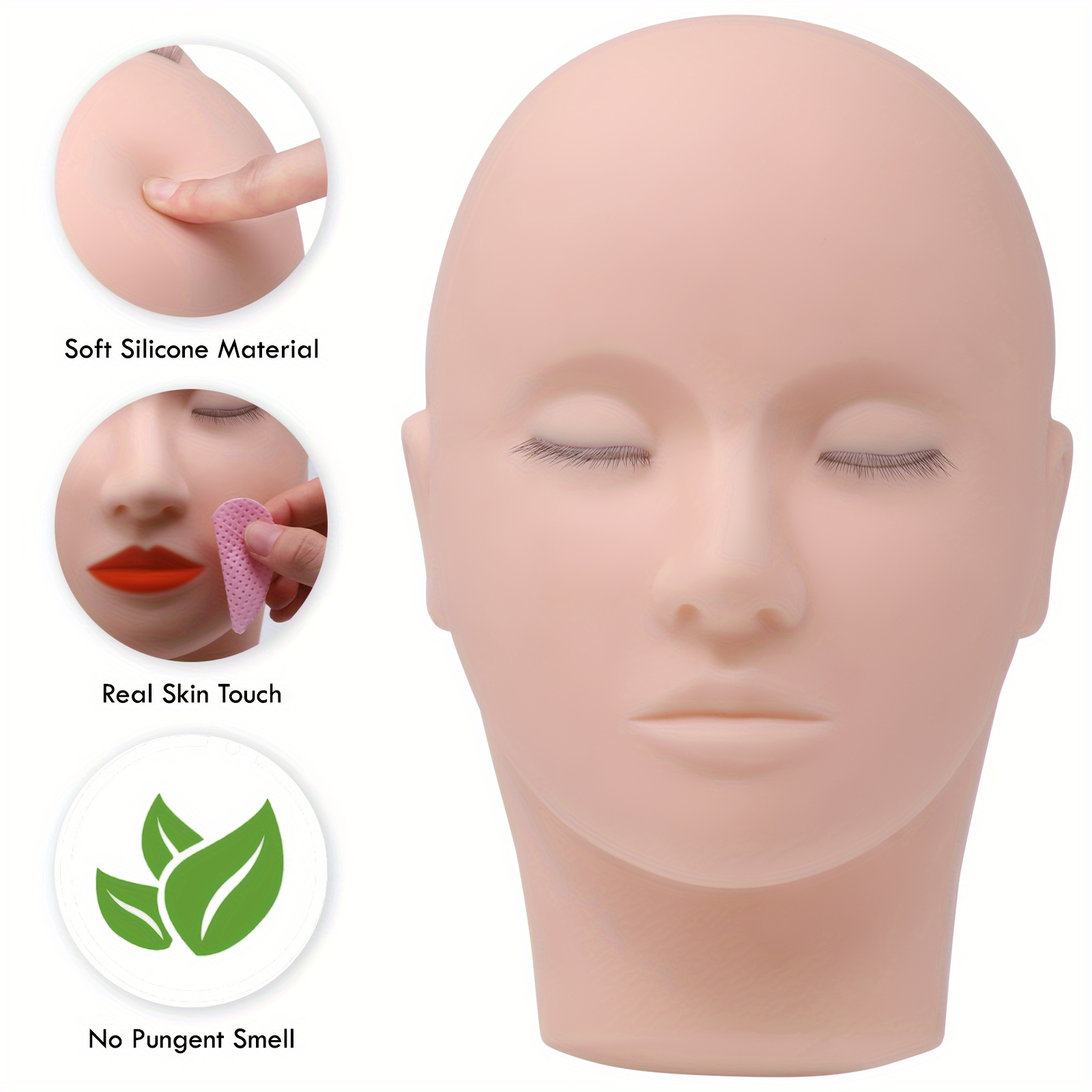 Reusable Lash Mannequin Head With Embedded Layered Eyelashes - Temu