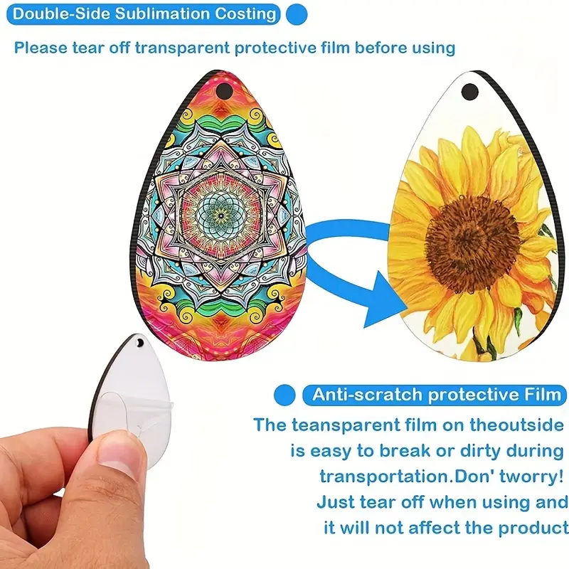 Blank Sublimation Earrings Heat Transfer Printed Water Drop - Temu