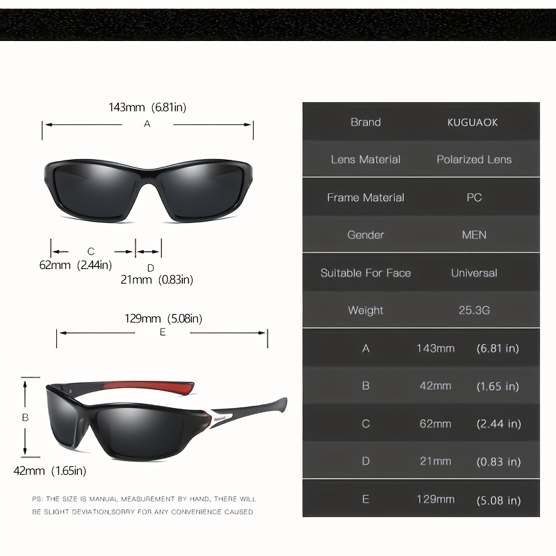  KUGUAOK 2 PACK Polarized Sports Sunglasses for Men
