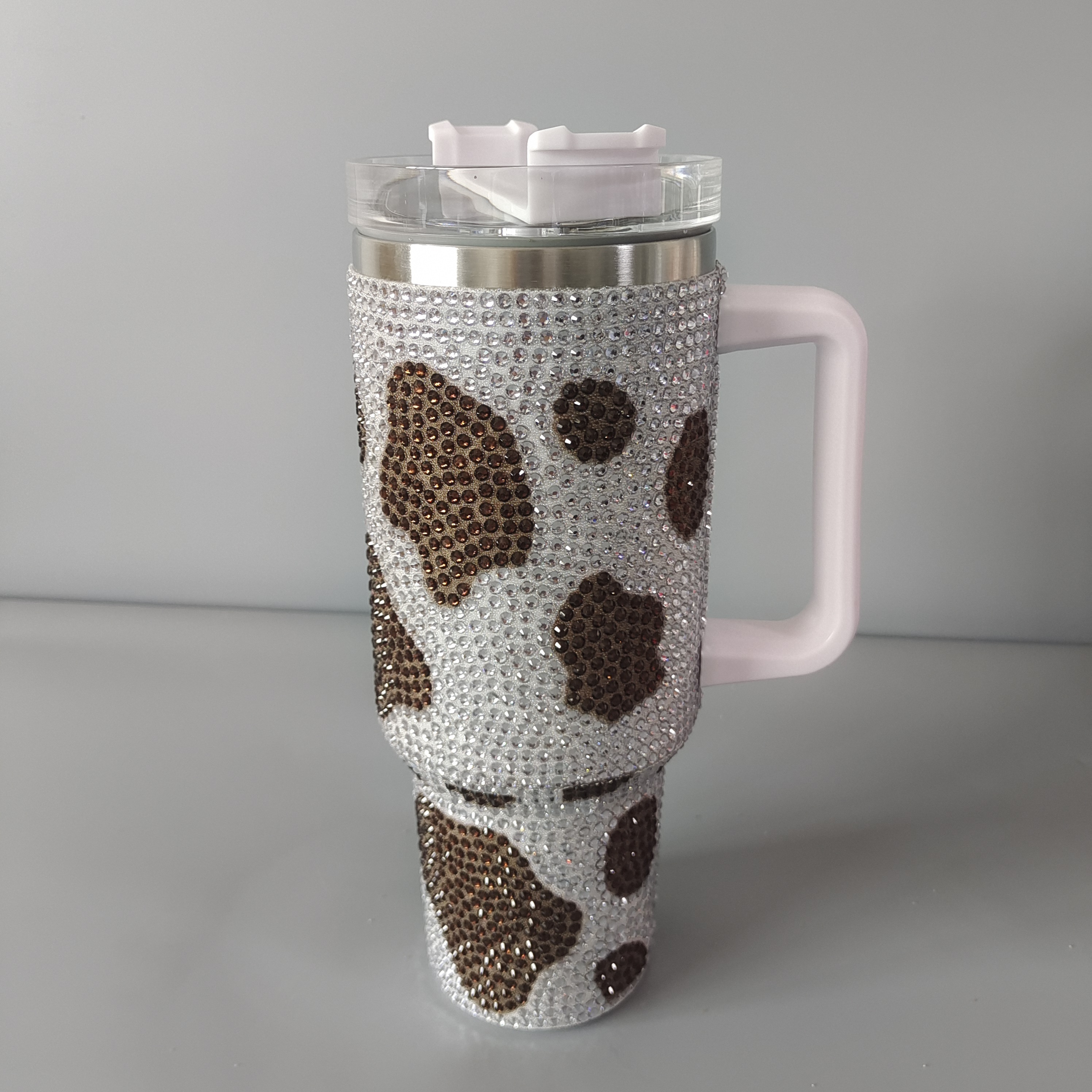 Rhinestone Cow Print 40oz Double Wall Stainless Steel Vacuum