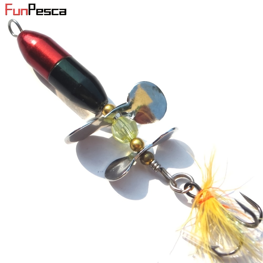 Metal Rotating Spinner Wobblers Lure: Catch Fish Double Tail