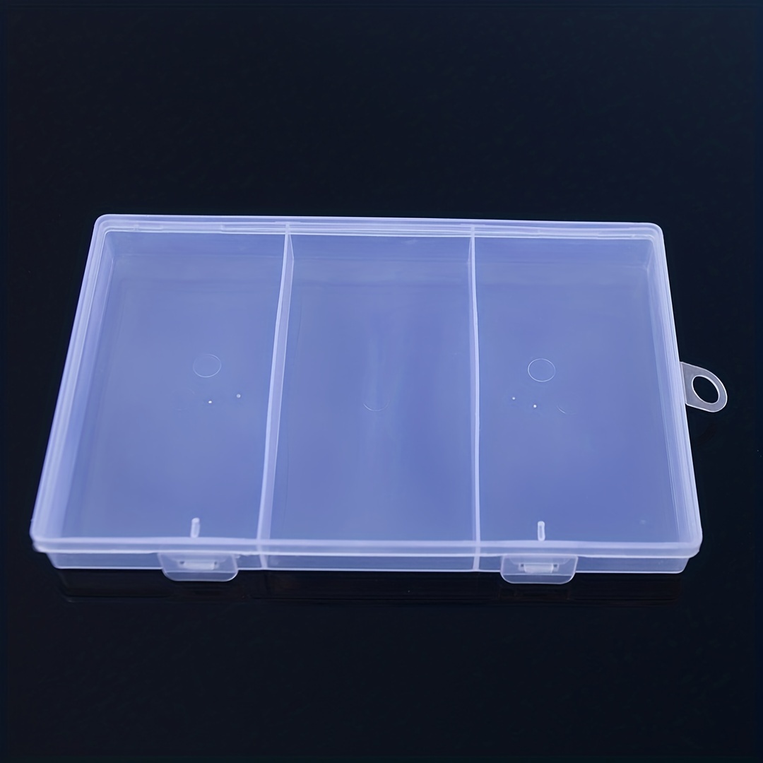 1pc 3 Grids Compartment Plastic Storage Box Jewelry Earring Bead Screw  Holder Case Display Organizer Container