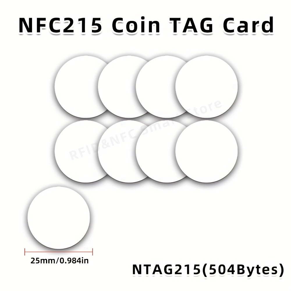 10Pcs 25mm Ntag215 Nfc Tags PVC Cards Phone Available Labels Rfid Tags