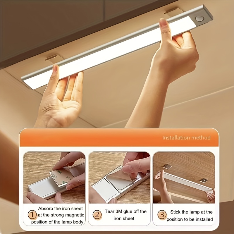 6 Luci Sottopensile A LED Con Telecomando - Faretto Notte Magnetico Ricaricabile USB Per Cucina, Armadio, Credenza - Luce Calda Dimmerabile