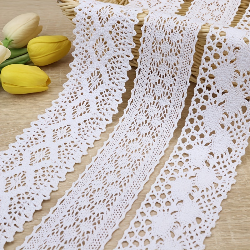Embroidered Lace Ribbons - White Cotton Lace Trims Sewing Crafts