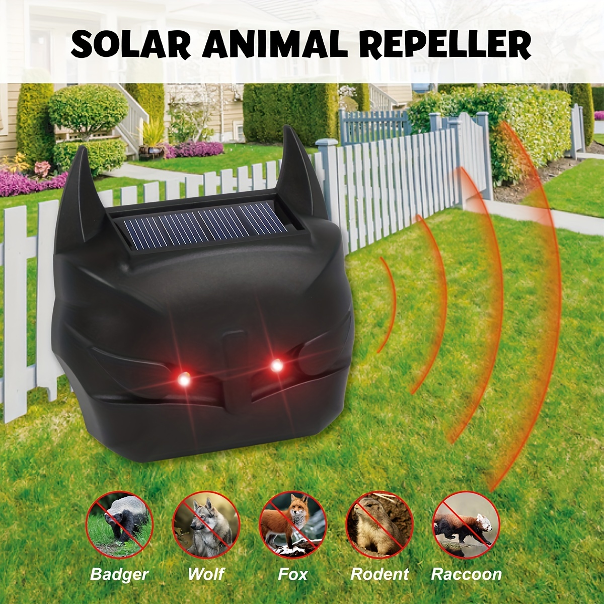 2 Pezzi Repellente Solare Notturno Animali Luci Flash A Led - Temu Italy