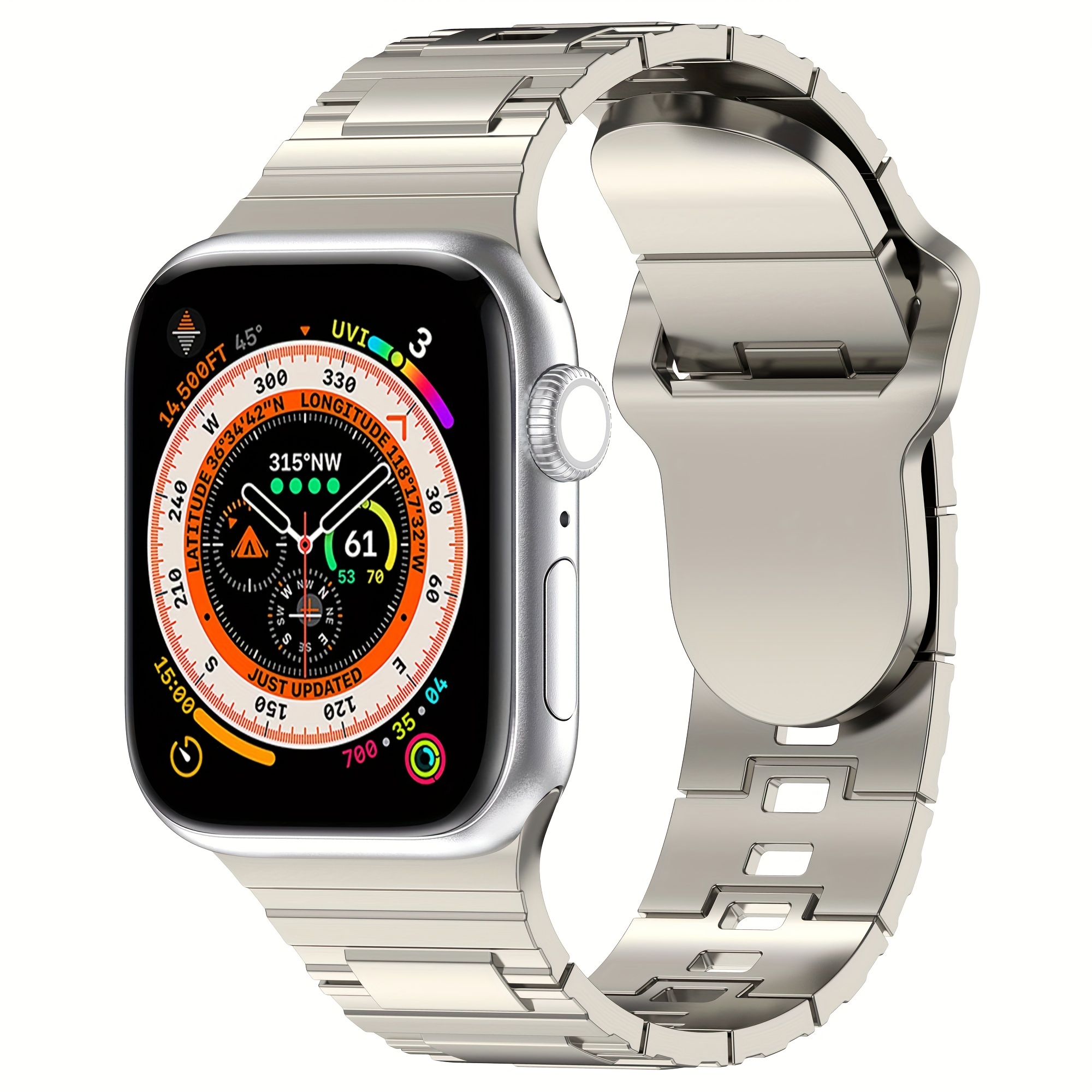 LDFAS Titanium Bands for Apple Watch Ultra 2 49mm 49MM/45MM/44MM/42MM / Silver Gray