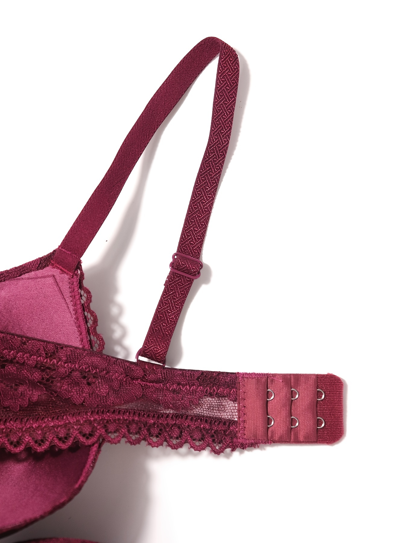 E et D ED024 Black lace flower print contour push bra set with matching  panties