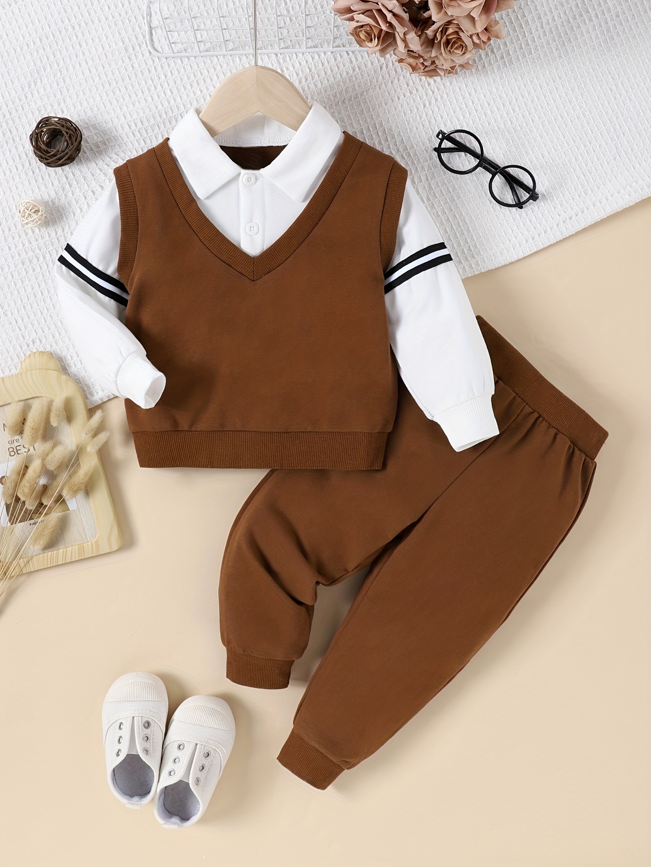 Conjunto De Chaleco Para Bebé Niño - Temu