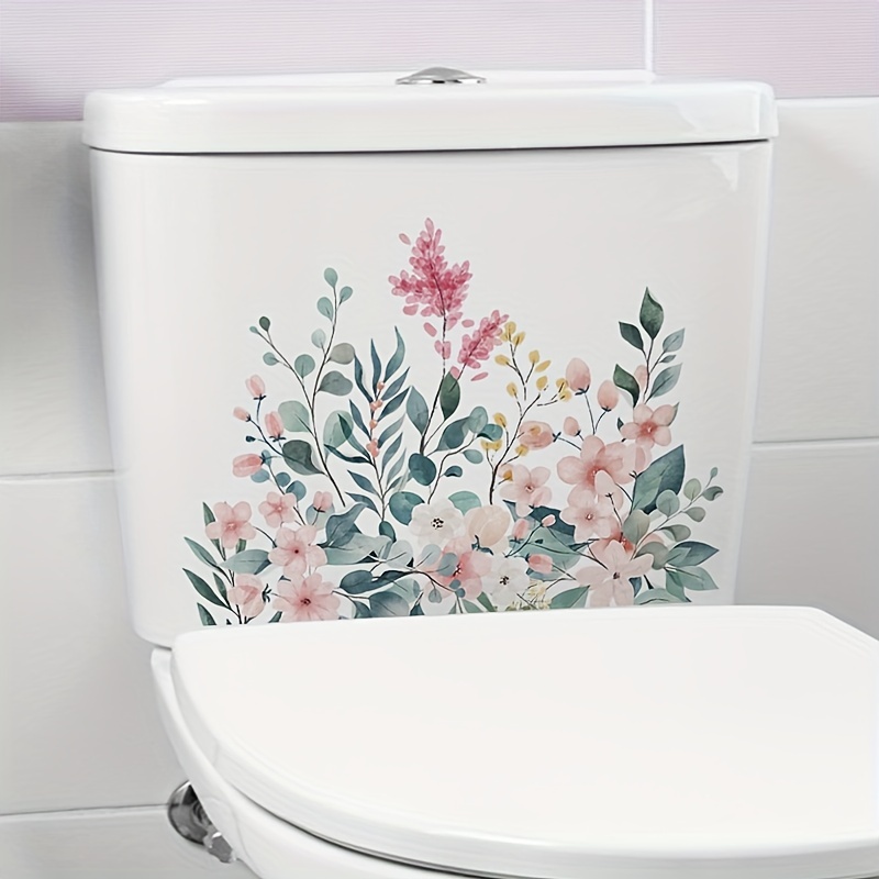 Plant Leaves Toilet Stickes Self-Adhesive Toilet Seat Lid Stickers Decals Pvc Waterproof Bathroom Wall Sticker Toilet Cover Decor Decal Removable To%2f14437470062