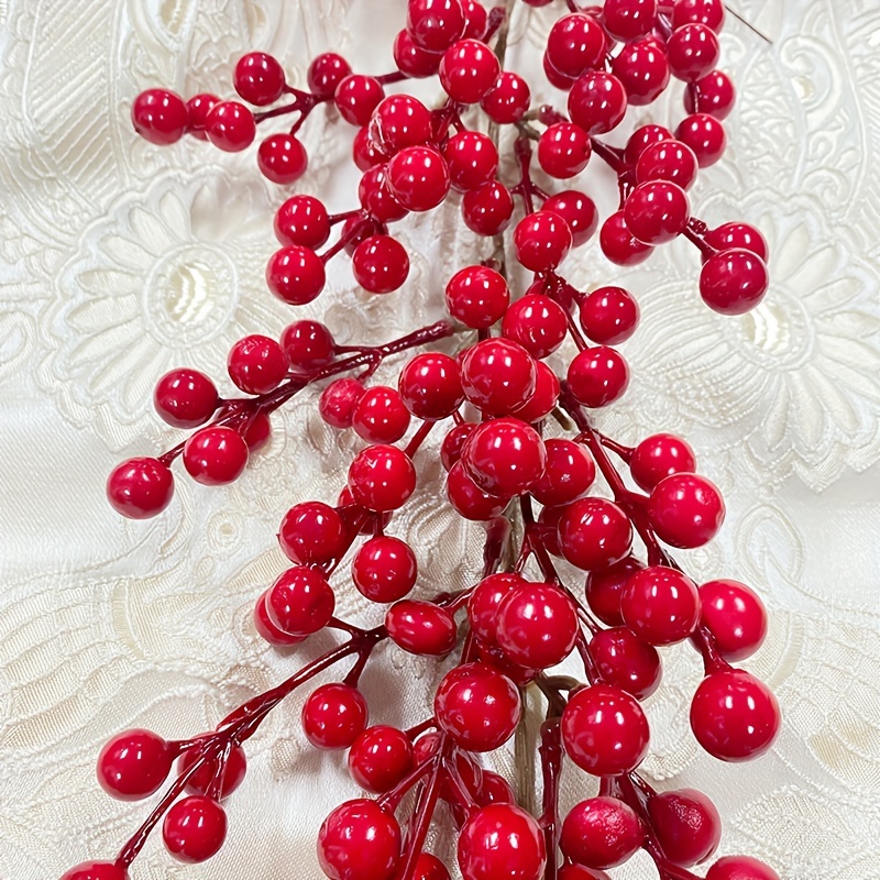 Christmas Red Berry Garland Decor Artificial Red Berry - Temu
