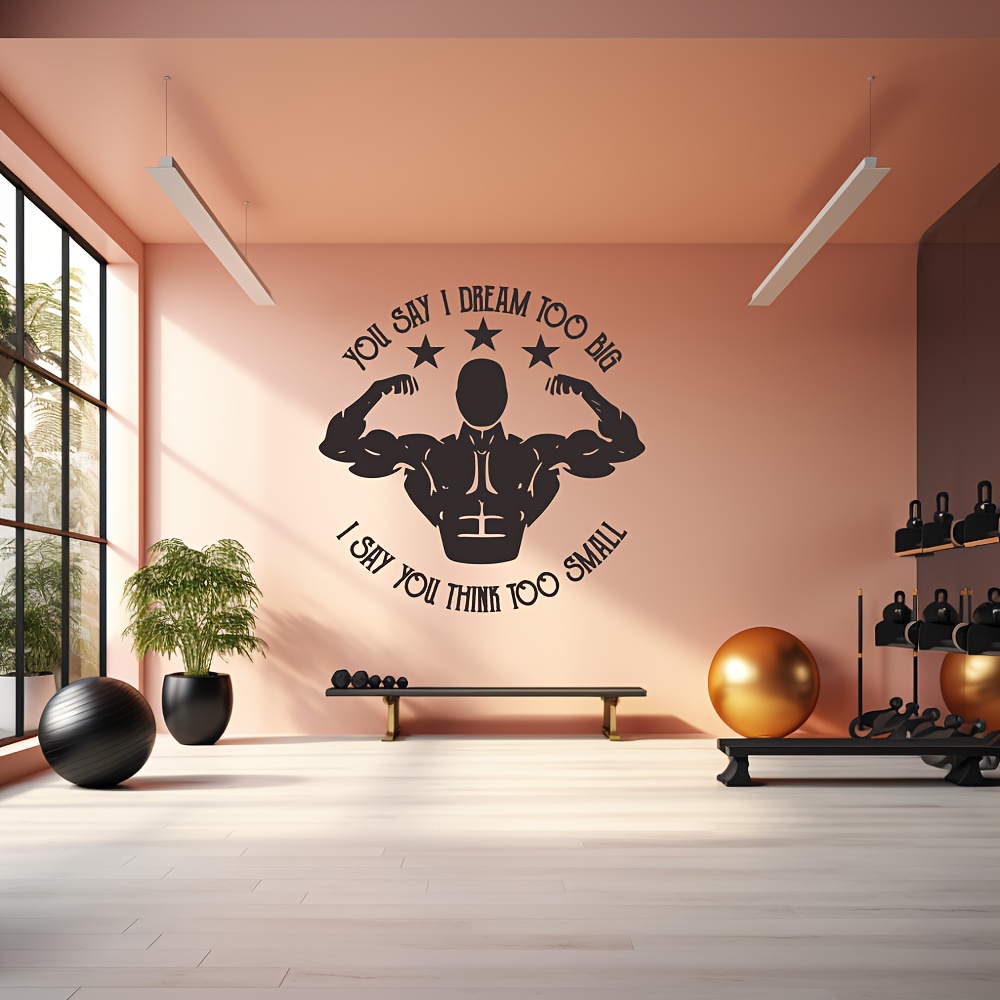 Adesivo de parede feminino muscular fitness academia esportes vinil  decoração para casa design de interiores destacável criativo 58 x 85 cm