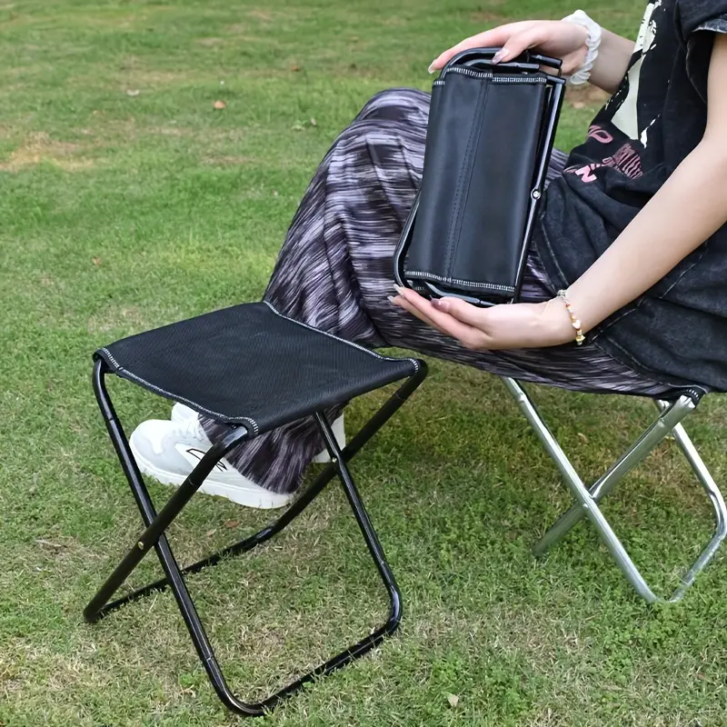 Outdoor Camping Folding Chair Portable Fishing Picnic Stool - Temu
