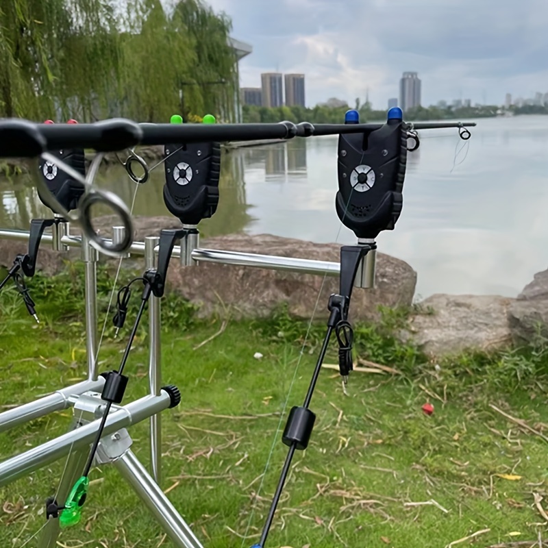 Fishing Rods Set for Carp Up on Holder with Bite Alarms and