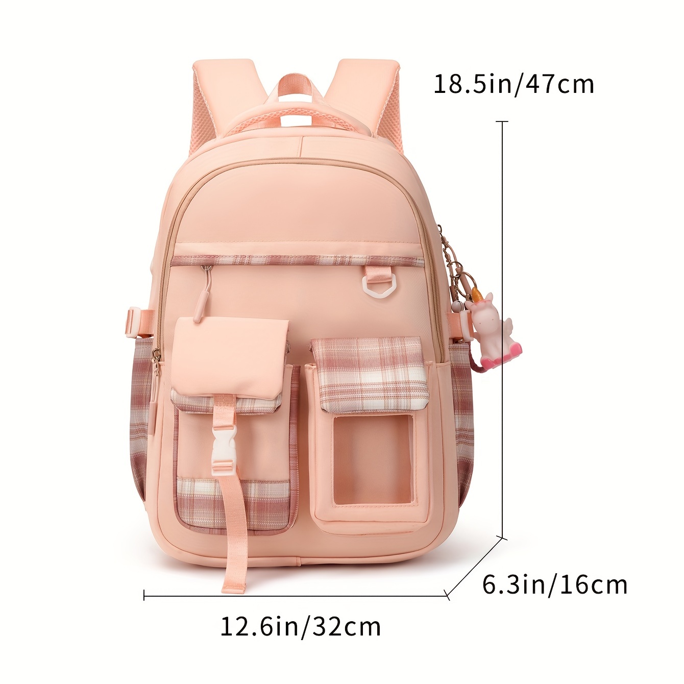 Kids Schoolbag with Spine Protection and Pendant
