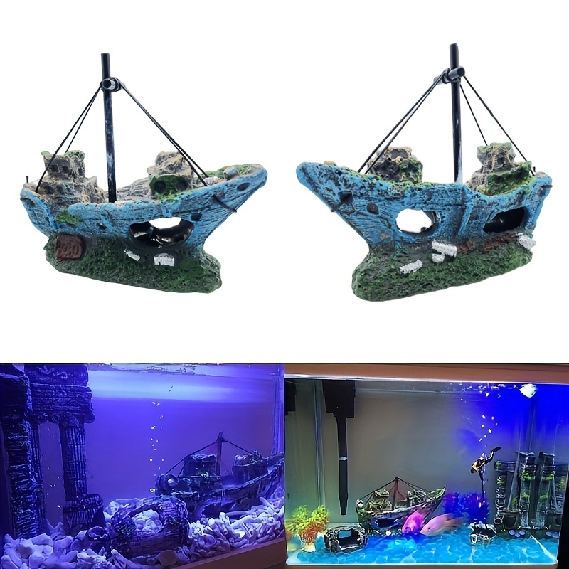 Pirate Ship Aquarium Landscaping Fish Tank Decoration Ship Resin Shipwreck  Small Boat Aquarium Decor - Pet Supplies - Temu Canada