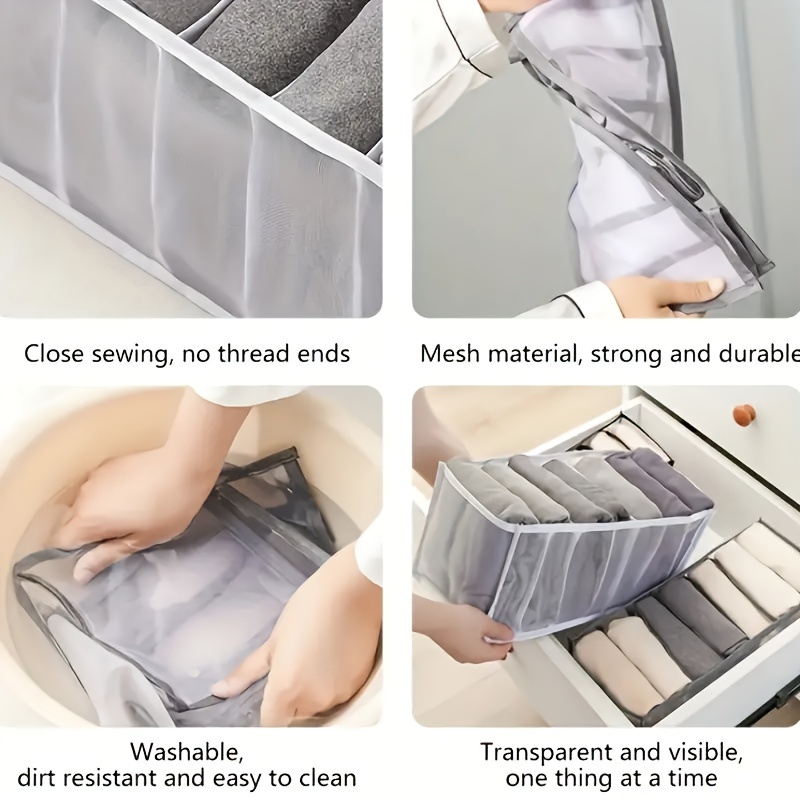 Foldable Drawer Underwear Organizer Wardrobe Mesh Storage - Temu Germany