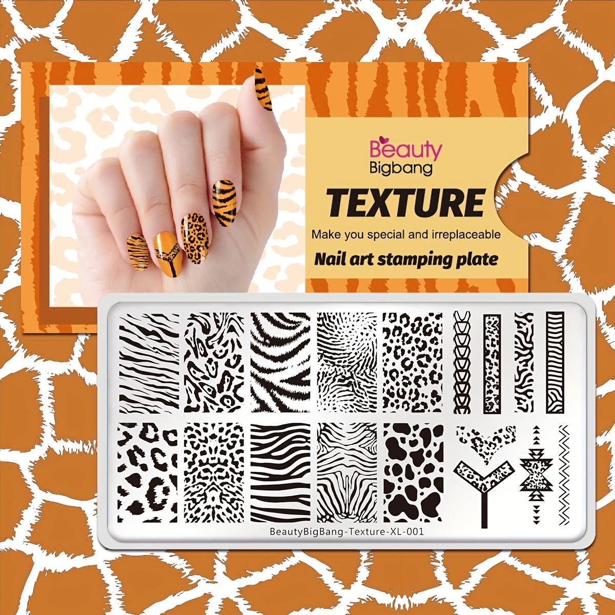 Beautybigbang Leopard Print Nail Stamping Plates Natural - Temu