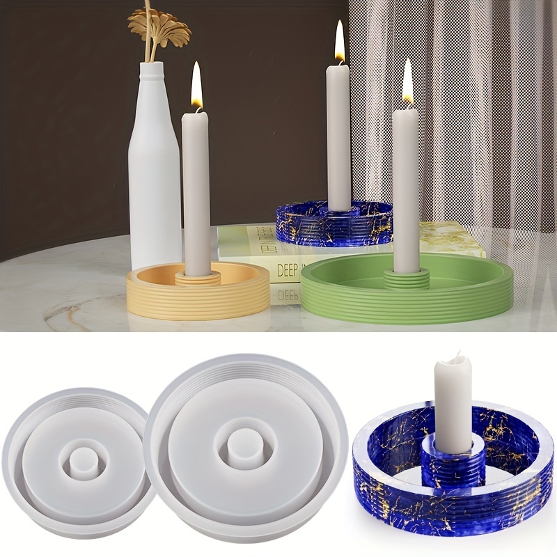 Diy Candle Holder Resin Molds Candlestick Silicone Molds - Temu