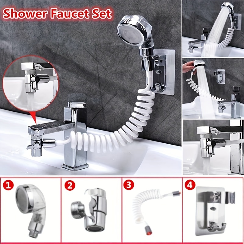 Tuyau d'évier de douche – Extension de robinet avec 5 adaptateurs