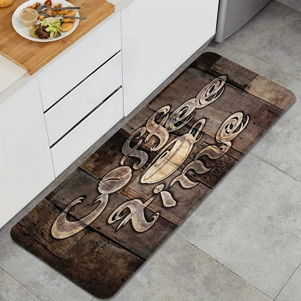 Farmhouse Style Wood Print Kitchen Rug And Mat Fatigue - Temu