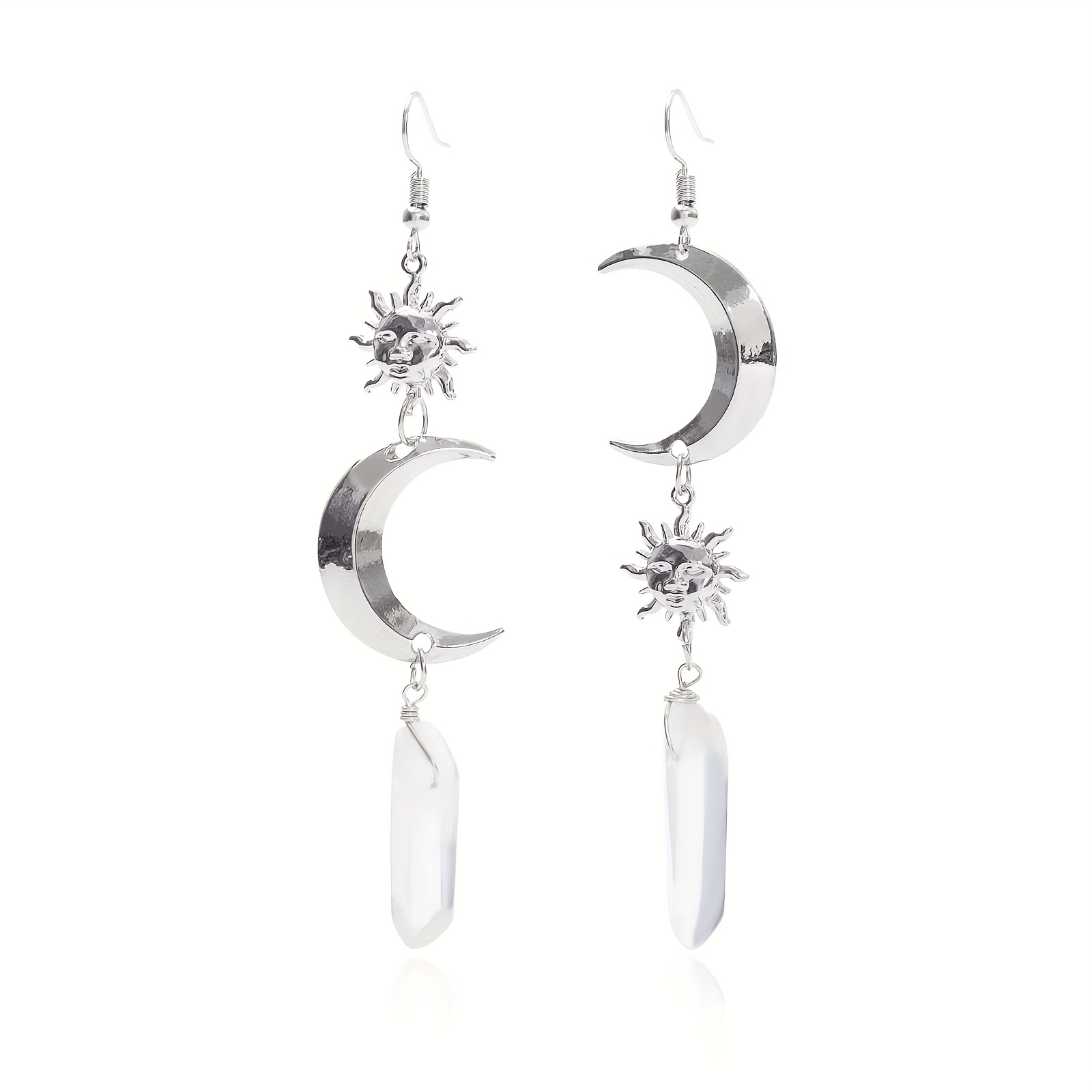 Sun Moon Earrings, Witchcraft Asymmetric Earrings For Women' Wear