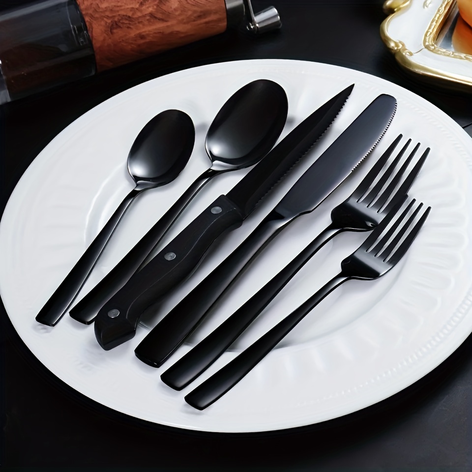 Stainless Steel Tableware Set Tableware Kitchen Utensils - Temu