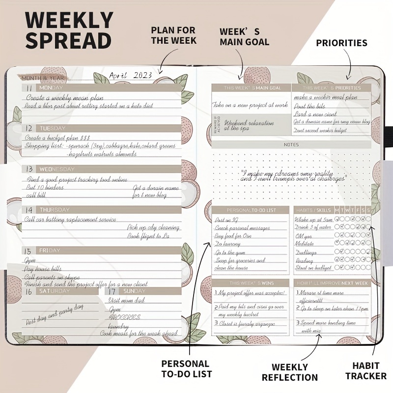 A5 Weekly Monthly Planner Book: The Perfect Undated Agenda - Temu
