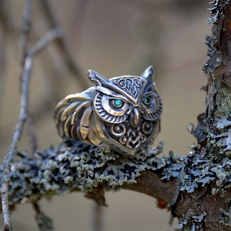 Sterling silver hot sale owl ring