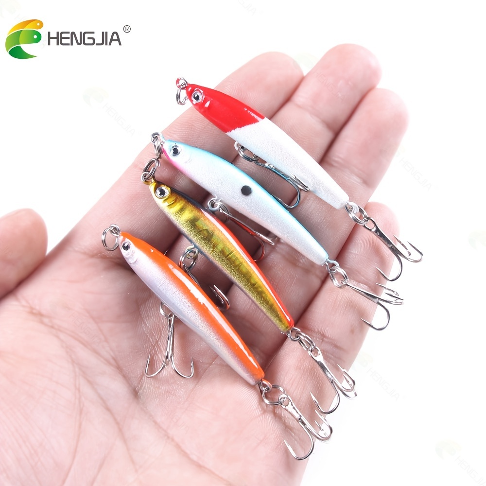 4pcs Sinking Pencil Lure Fishing Lure Wobblers 3d Eyes Trout - Temu