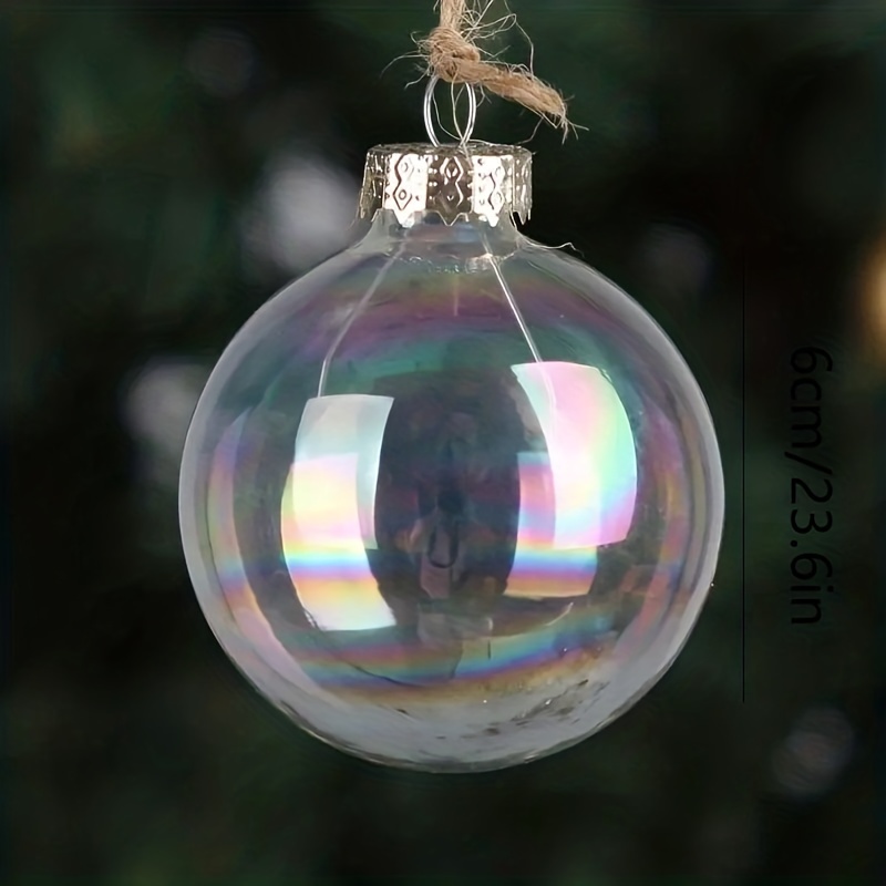 12 Pcs Clear Plastic Fillable Ornament Balls,2.36Inch Christmas DIY Baubles  for Christmas, Halloween, Birthday, Wedding Decor, DIY Crafts Decorations
