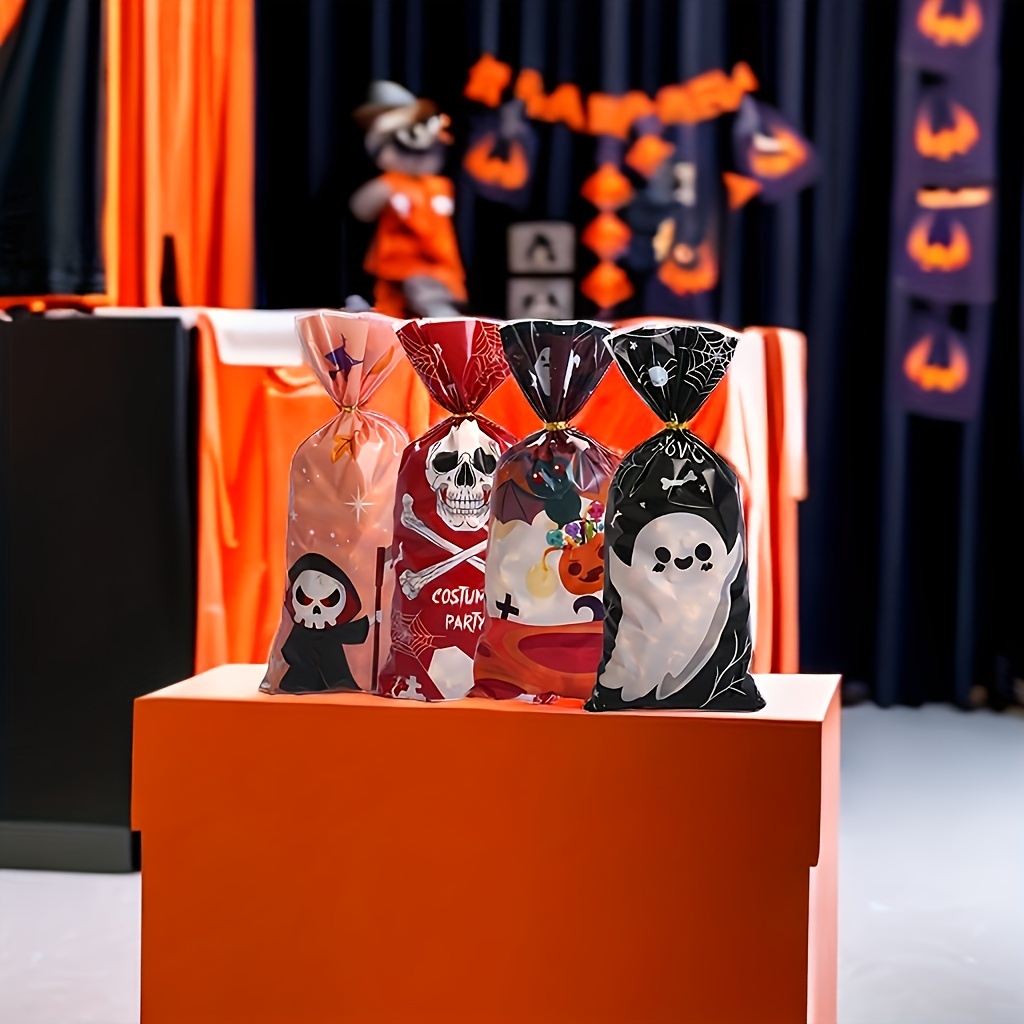 100 Bolsas Celofán Halloween Bolsas Autoadhesivas - Temu