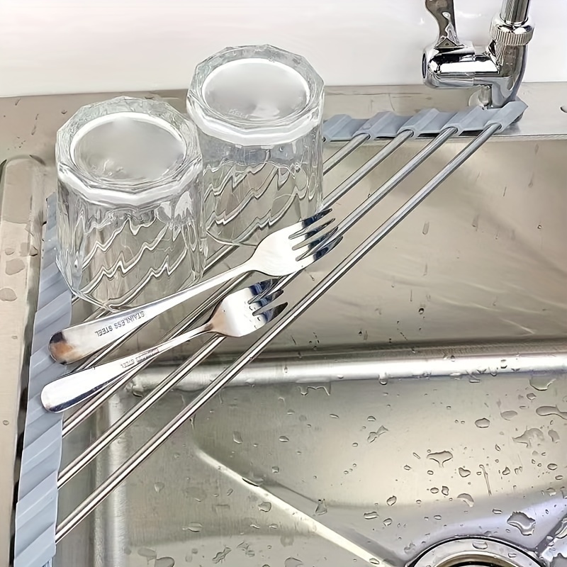 1pc Folding Triangular Drain Rack Kitchen Sink Storage Rack