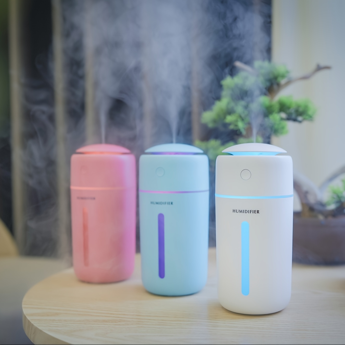 Mini Humidifier, Portable Small Cool Mist Humidifier, USB Personal Desktop  Vaporizer, Night Light Function, Super Quiet for Car, Office, Home