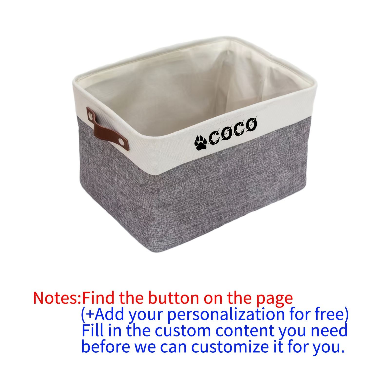 Personalized Dog Toy Basket Pet Dog Accessories Storage Box Free