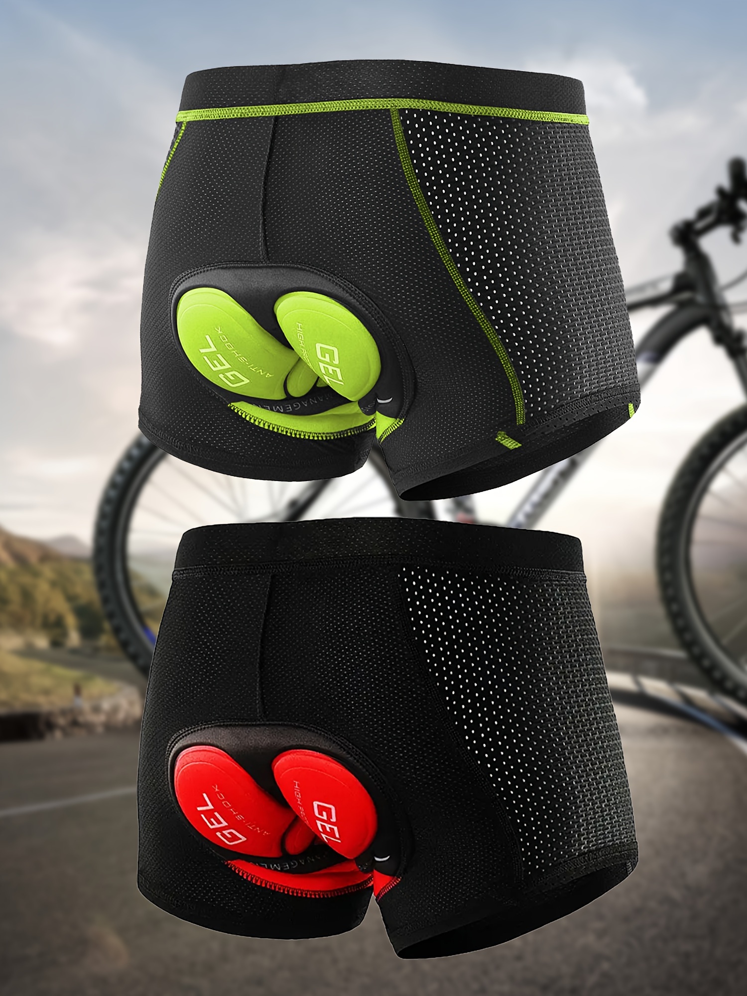Men's Cycling Underwear Gel Padded Breathable Mtb Bike Shorts Anti