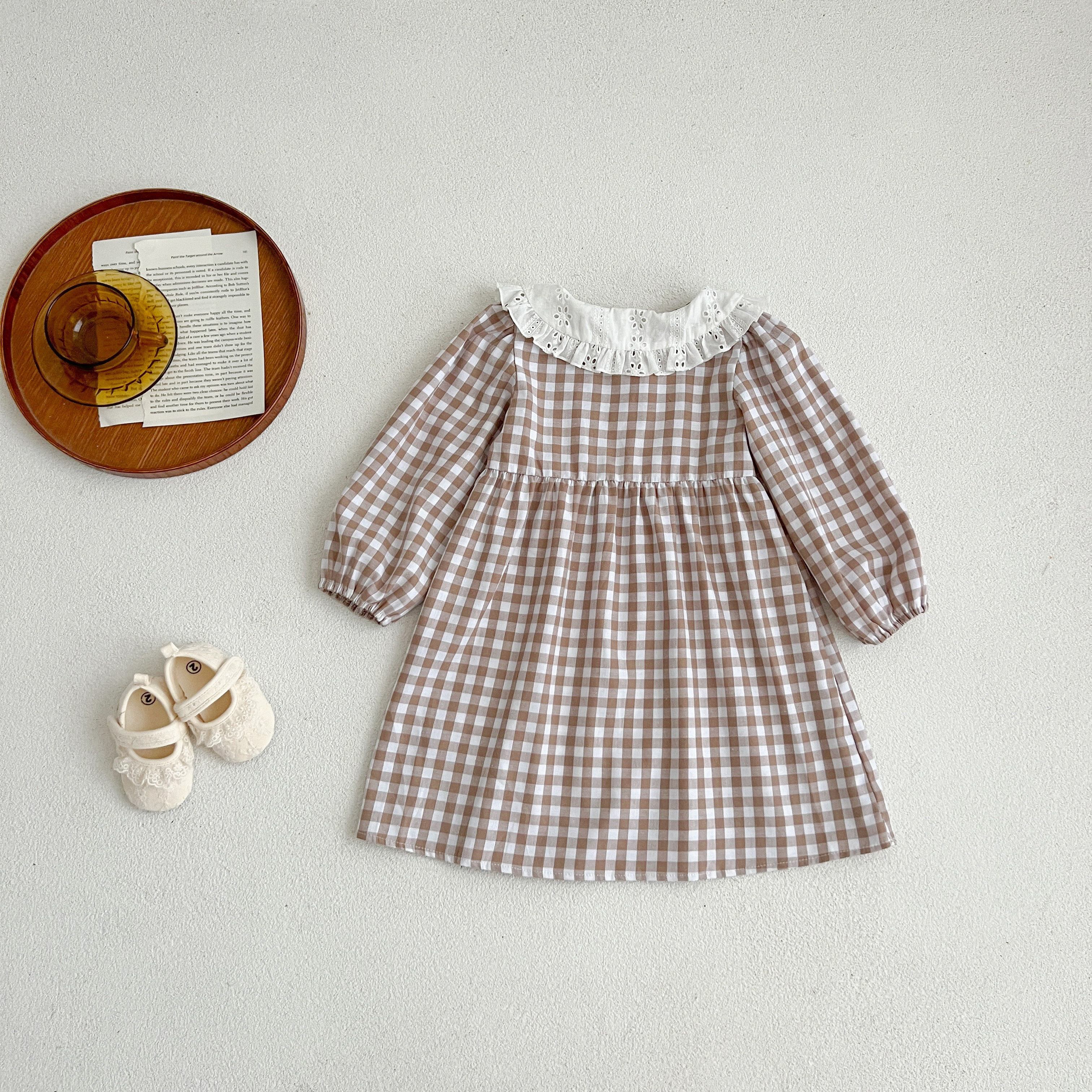 brown gingham dress girls Women's Pia Dress (brown gingham) XL