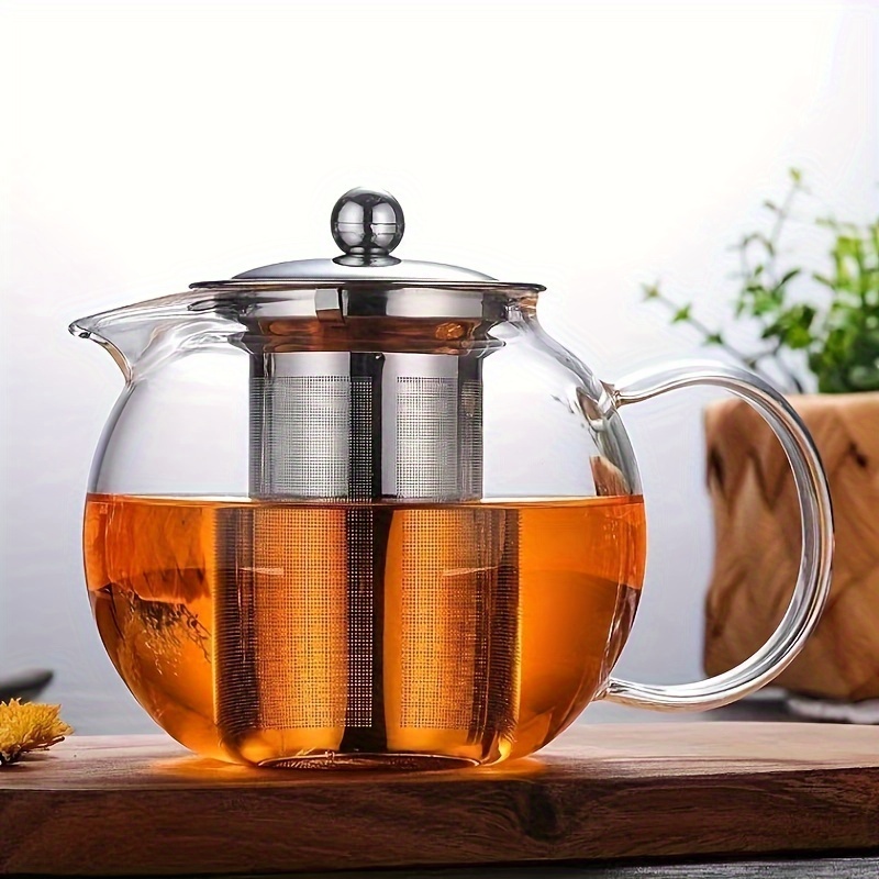 960ml Glass Coffee Pot With Scale Stainless Steel Filter Handmade
