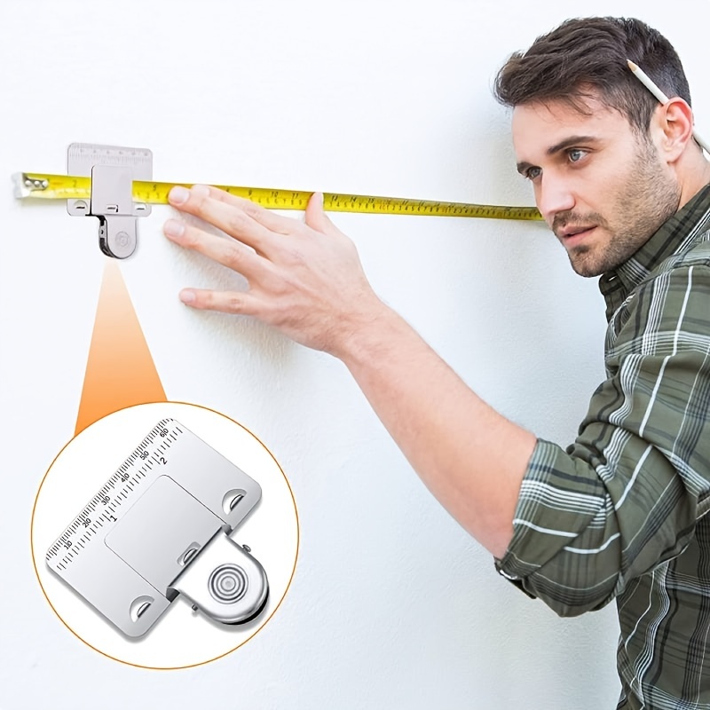 GOXAWEE Double Scale Measuring Tape Clip, 304 Stainless Steel Corner  Measuring Tool, Tape Accurately Position Measure Tool, Corners Clamp  Precision Me