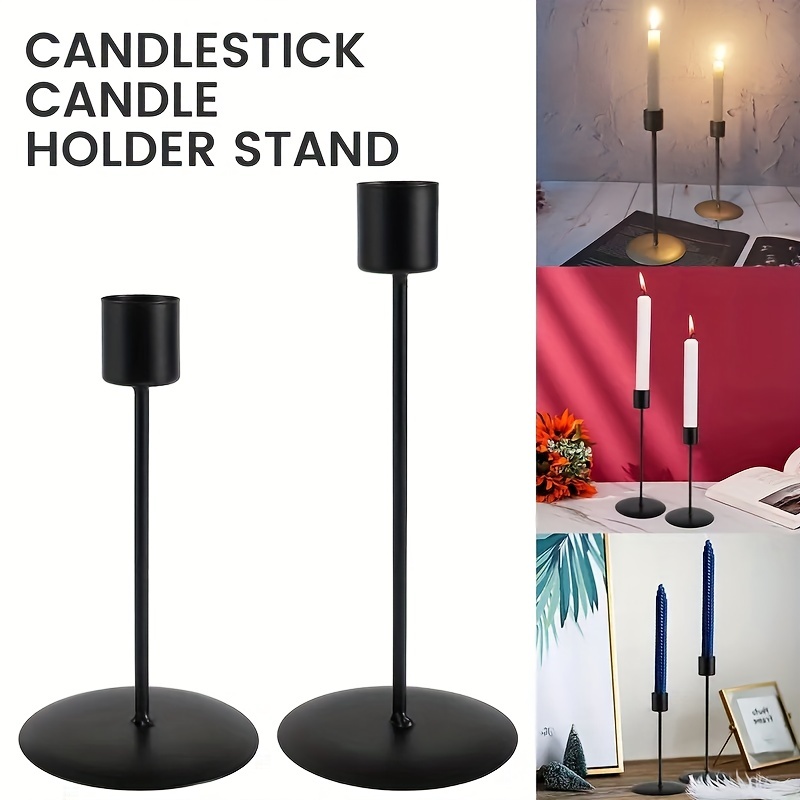 3pcs Matte Metal Pillar Candle Holders Black Metal Iron Candle Stand Table  Decor Wedding Candlesticks Halloween Room Decor Gothic - Home & Kitchen -  Temu Canada