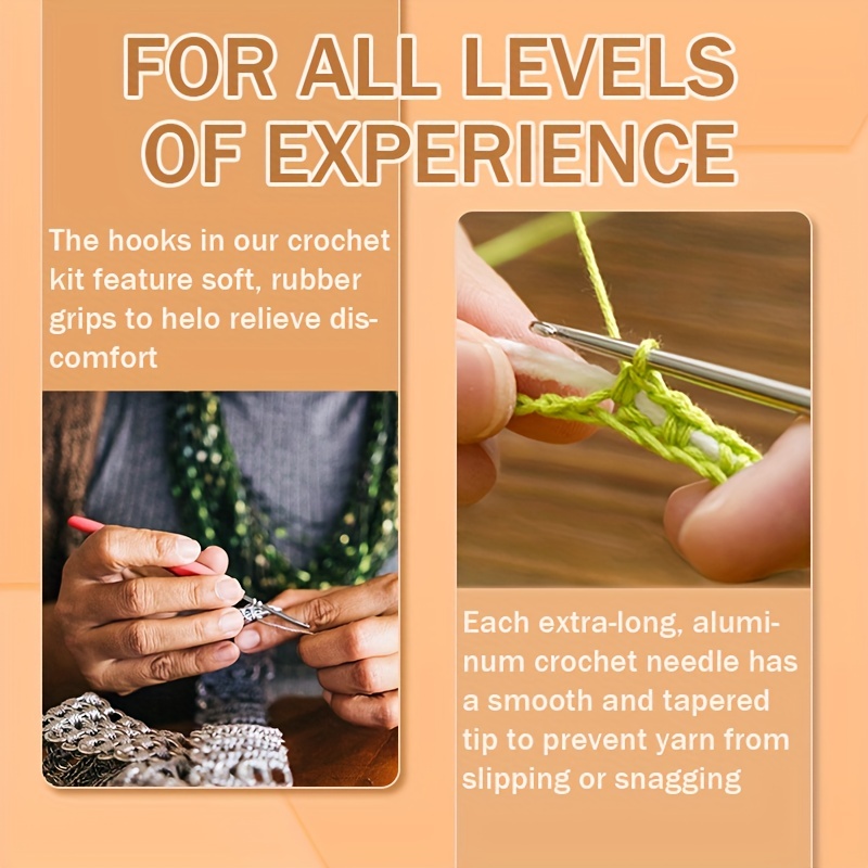 8Pcs Crochet Kit for Beginners Complete Crochet Knitting Kit