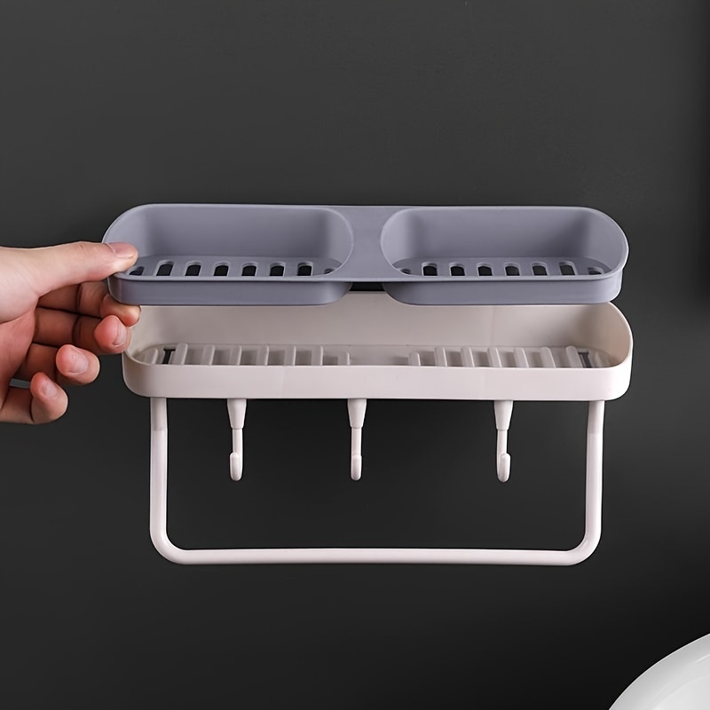 Bathroom Shower Soap Holder Double-layer Soap Box Drain Soap Holder Dish  Storage
