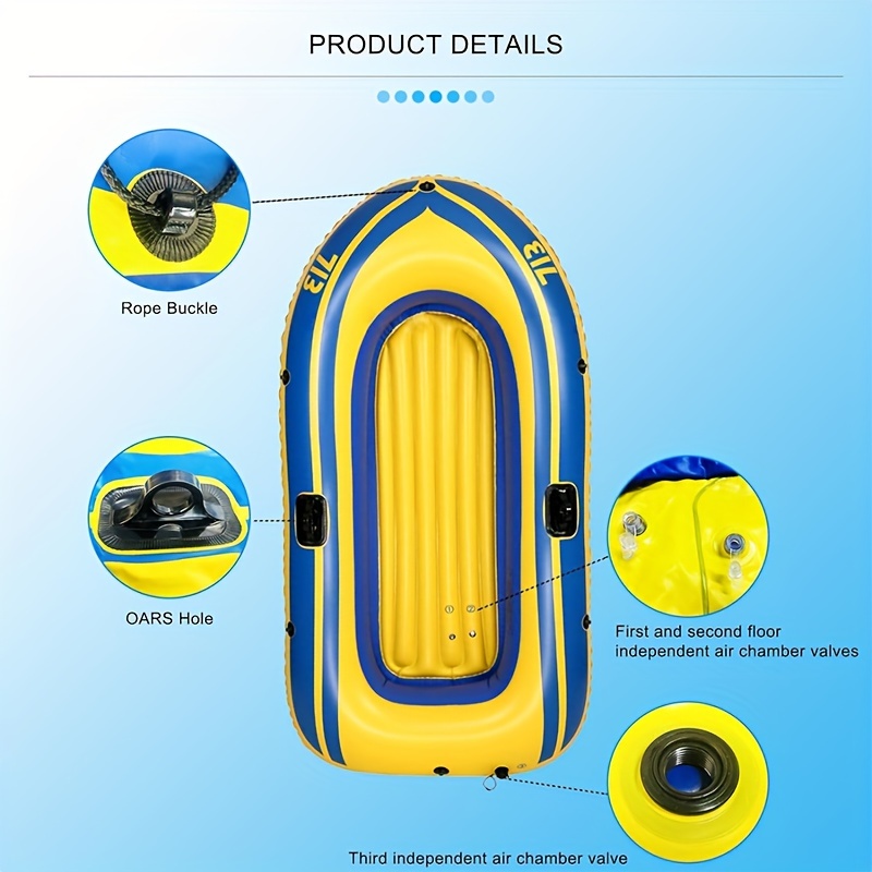 WBJLG Botes de Pesca inflables para Adultos 2/1 Persona, Bote Inflable para  niños con remos, Botes de Balsas inflables, Kayak de Turismo