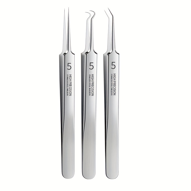 

3-piece Acne Clip Tweezers Set - Perfect For Removing Blackheads & Pimples At Home Or Salon!