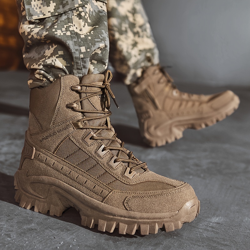Men's Service Boots Combat Boots, Outdoor Lace-up Walking Hiking